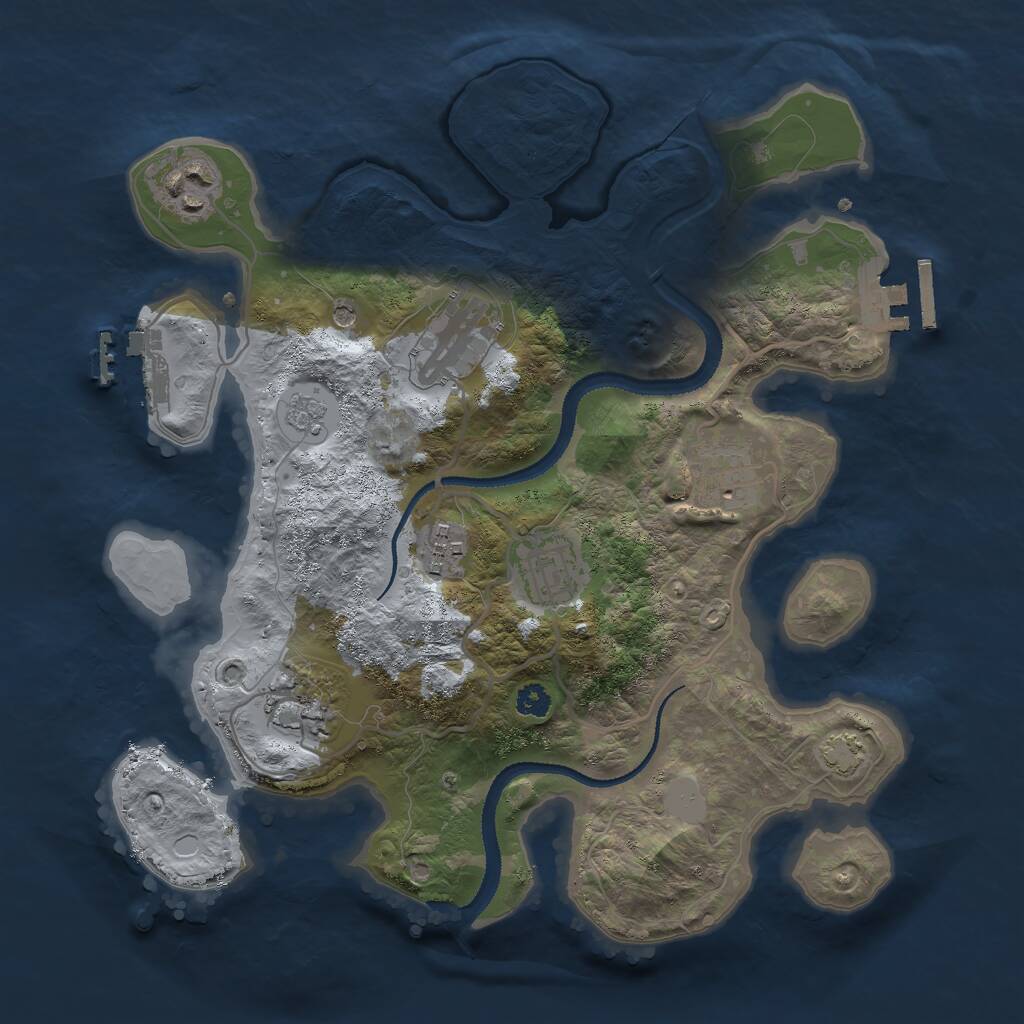 Rust Map: Procedural Map, Size: 3000, Seed: 26148, 12 Monuments