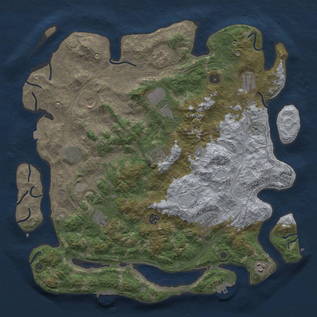 Rust Map: Procedural Map, Size: 4500, Seed: 83755222, 19 Monuments