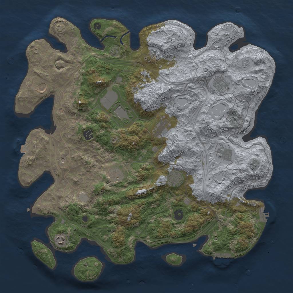 Rust Map: Procedural Map, Size: 4250, Seed: 936177043, 19 Monuments