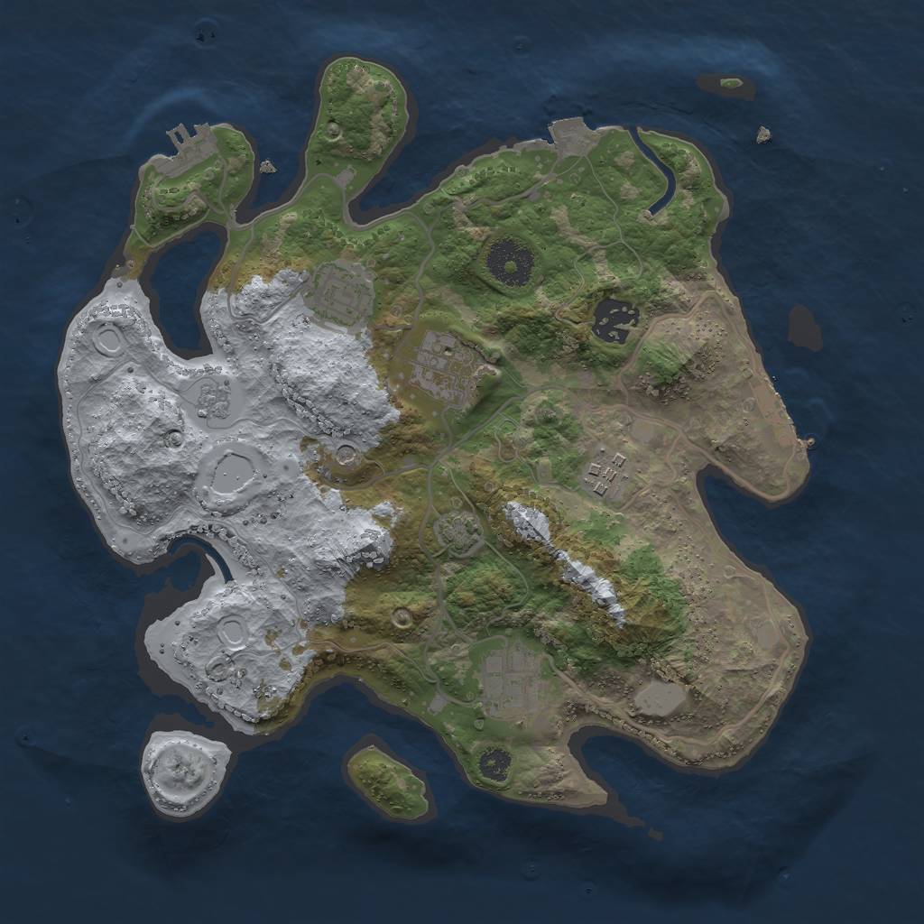 Rust Map: Procedural Map, Size: 3000, Seed: 392819820, 13 Monuments