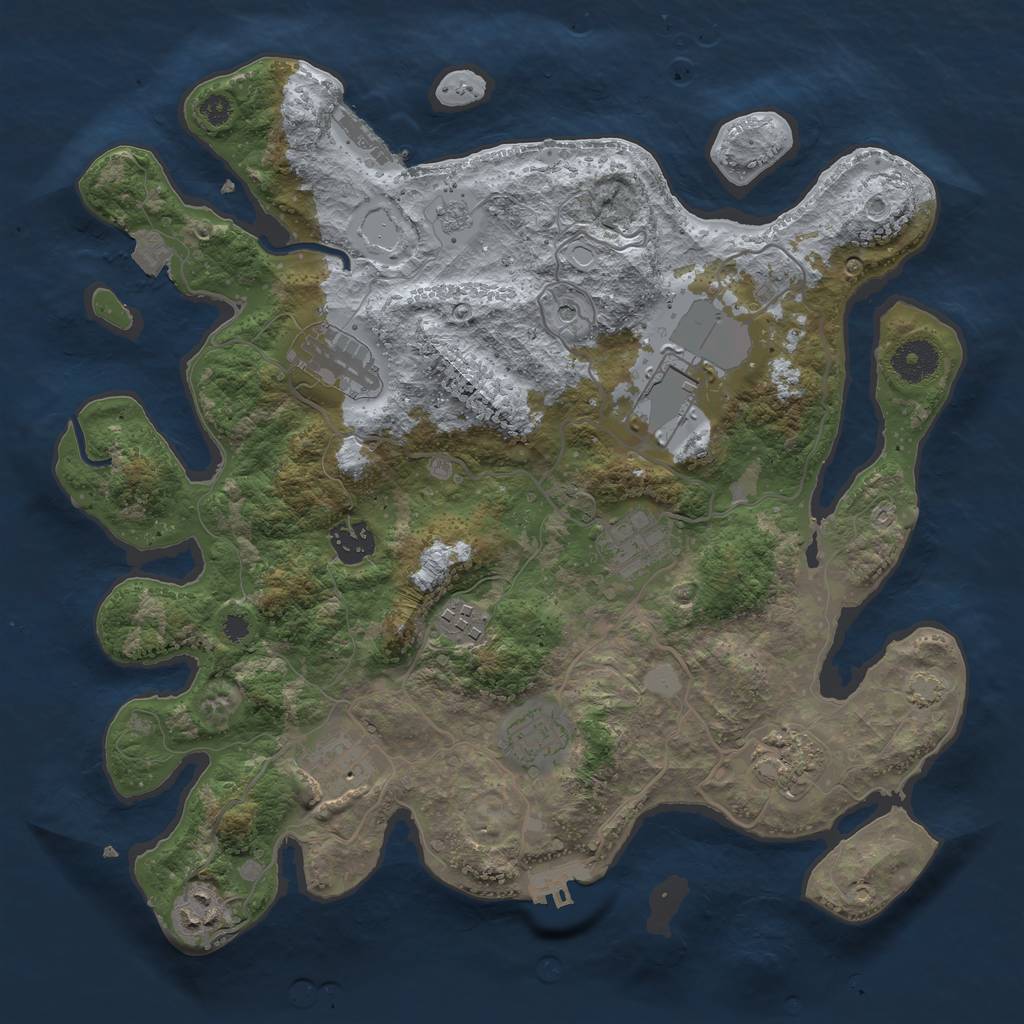 Rust Map: Procedural Map, Size: 3550, Seed: 23388054, 17 Monuments