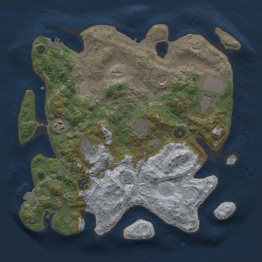 Rust Map: Procedural Map, Size: 3500, Seed: 1986016886, 15 Monuments