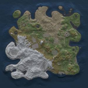 Thumbnail Rust Map: Procedural Map, Size: 3500, Seed: 42615409, 17 Monuments