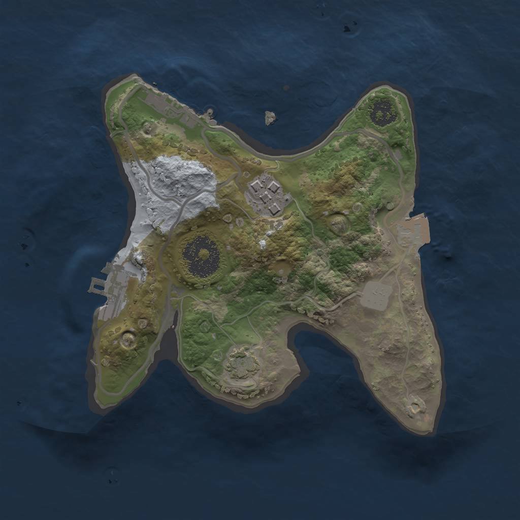 Rust Map: Procedural Map, Size: 2000, Seed: 464220133, 7 Monuments