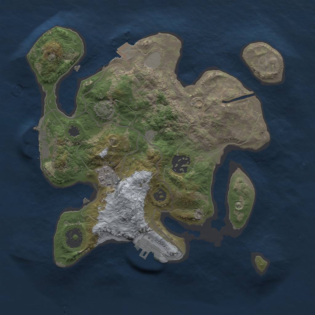 Rust Map: Procedural Map, Size: 2500, Seed: 271573817, 8 Monuments