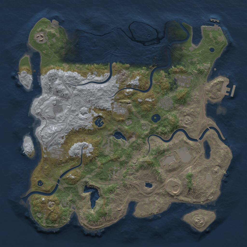 Rust Map: Procedural Map, Size: 4250, Seed: 1385981286, 17 Monuments