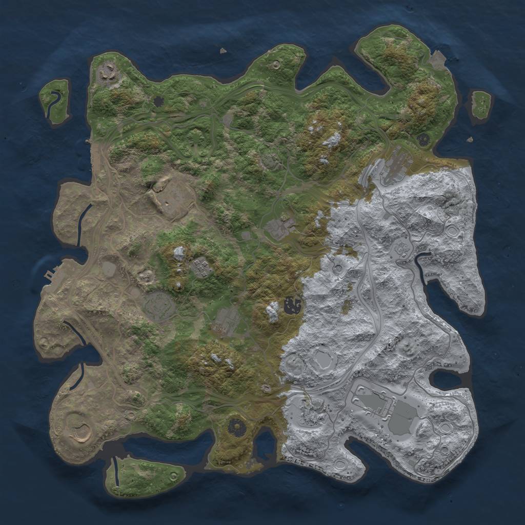 Rust Map: Procedural Map, Size: 4250, Seed: 1893174319, 19 Monuments