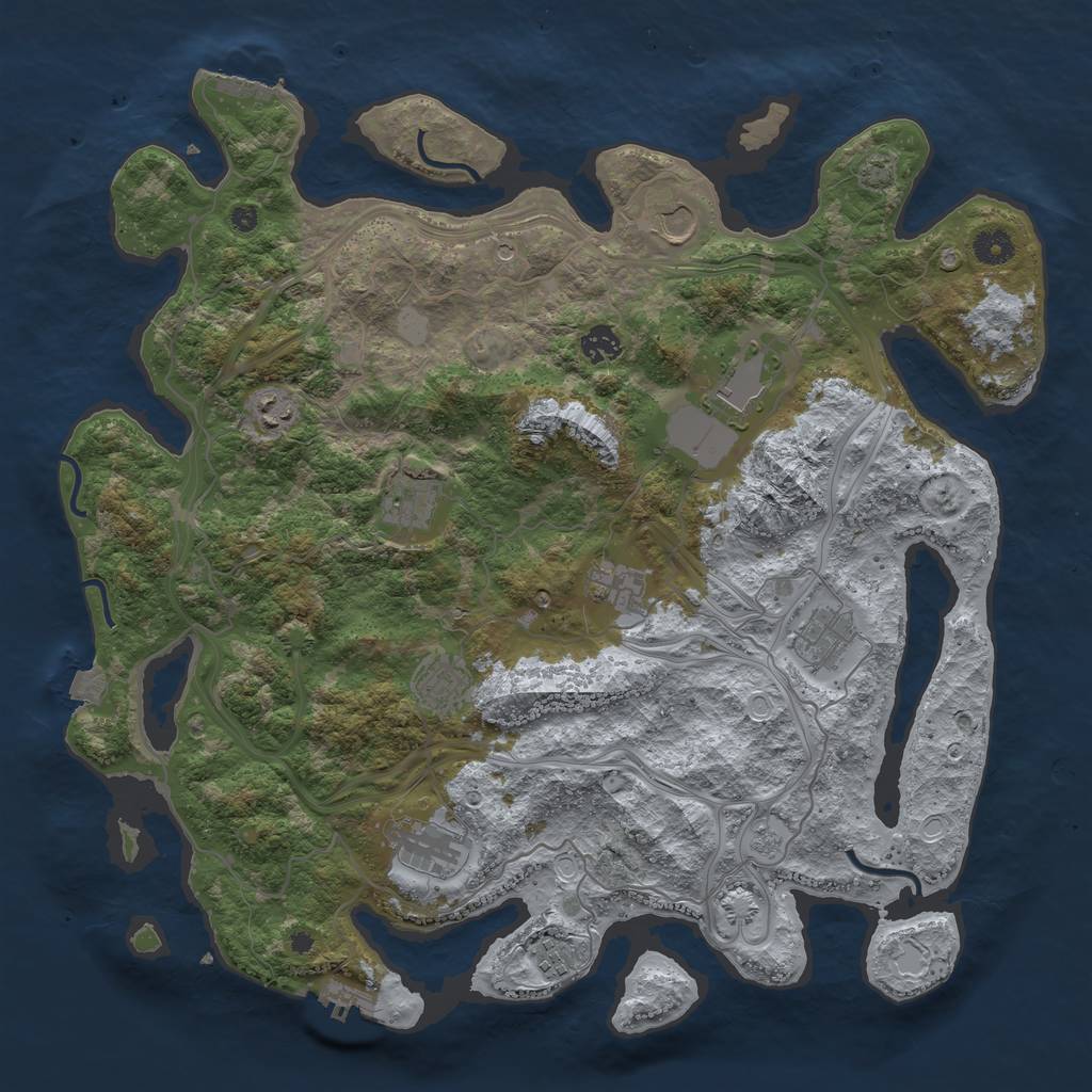 Rust Map: Procedural Map, Size: 4250, Seed: 926652223, 18 Monuments