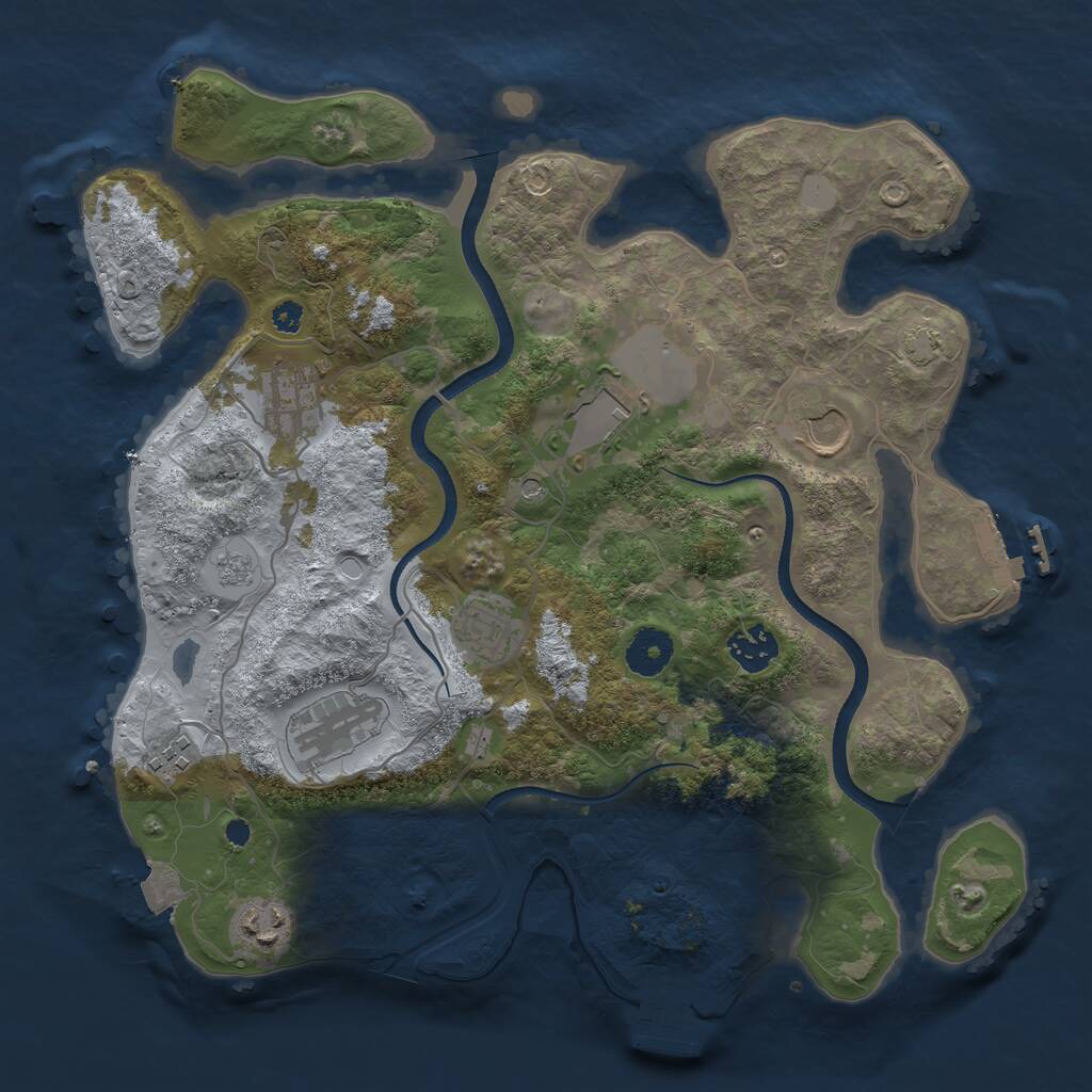 Rust Map: Procedural Map, Size: 3500, Seed: 616699, 14 Monuments