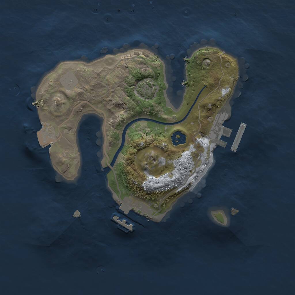 Rust Map: Procedural Map, Size: 2000, Seed: 1287455955, 4 Monuments