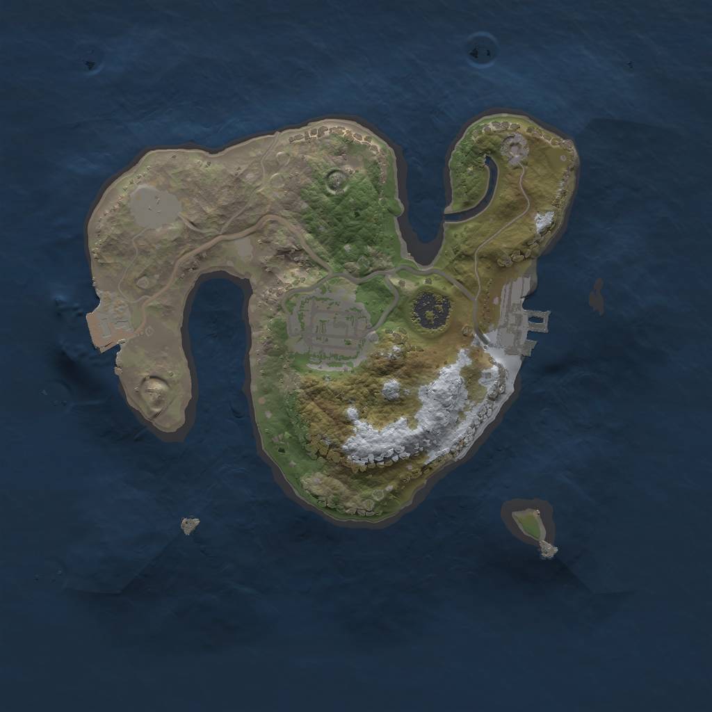 Rust Map: Procedural Map, Size: 2000, Seed: 1287455955, 5 Monuments