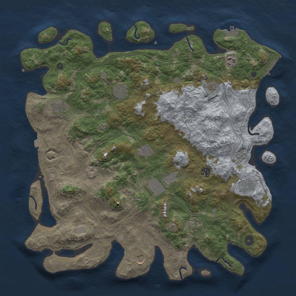 Rust Map: Procedural Map, Size: 4500, Seed: 828389198, 19 Monuments