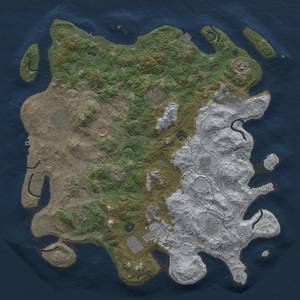 Thumbnail Rust Map: Procedural Map, Size: 4500, Seed: 448831059, 19 Monuments