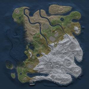 Thumbnail Rust Map: Procedural Map, Size: 3850, Seed: 8499472, 15 Monuments