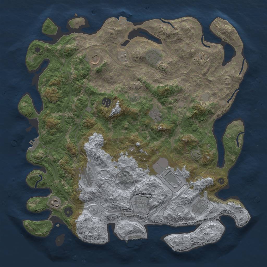 Rust Map: Procedural Map, Size: 4250, Seed: 450198761, 19 Monuments