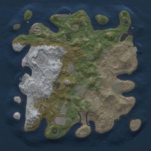 Thumbnail Rust Map: Procedural Map, Size: 3500, Seed: 11882547, 17 Monuments