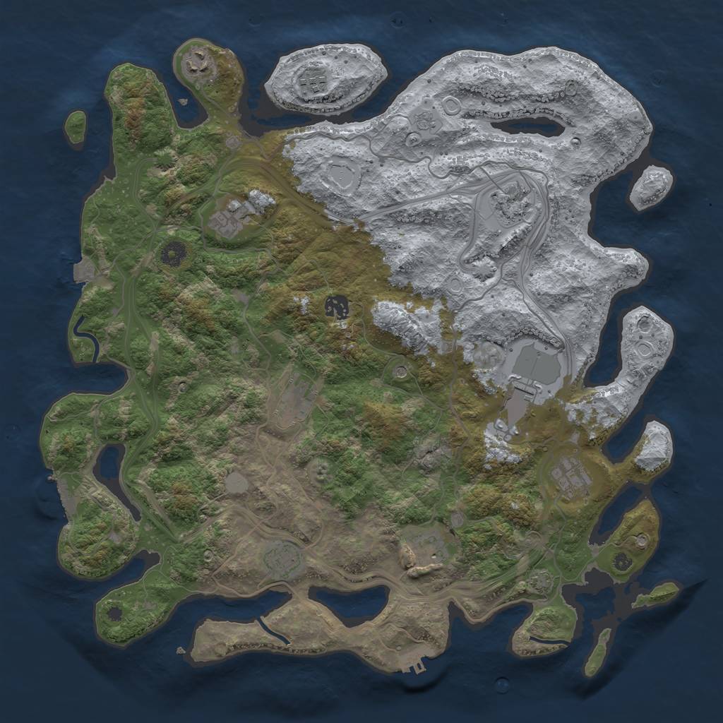 Rust Map: Procedural Map, Size: 4250, Seed: 1777642, 18 Monuments