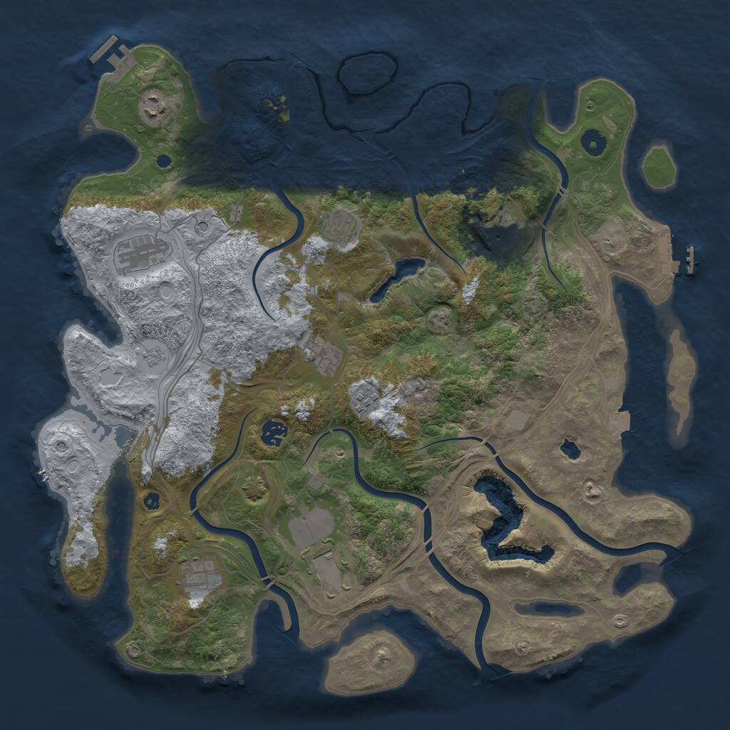 Rust Map: Procedural Map, Size: 4250, Seed: 190956772, 15 Monuments