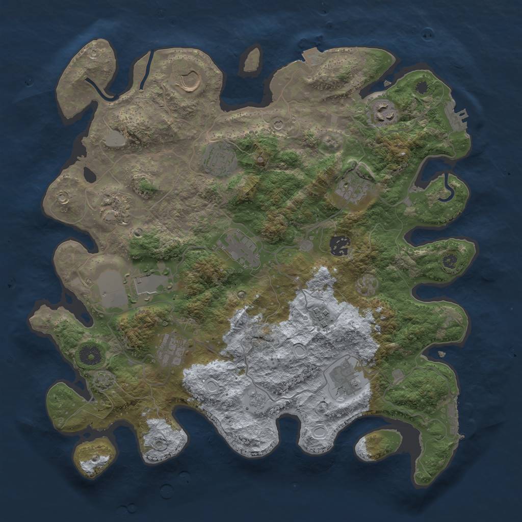 Rust Map: Procedural Map, Size: 3700, Seed: 91895780, 19 Monuments