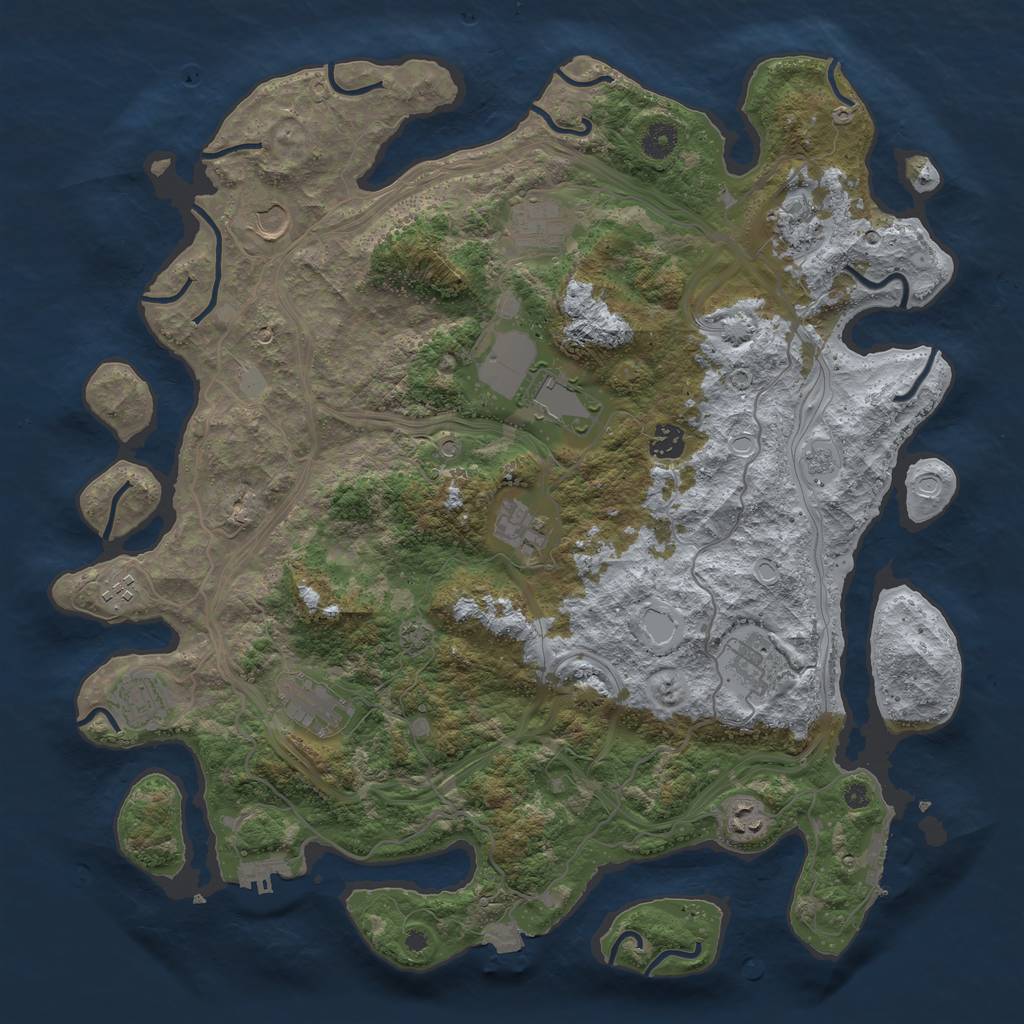 Rust Map: Procedural Map, Size: 4250, Seed: 113786794, 19 Monuments