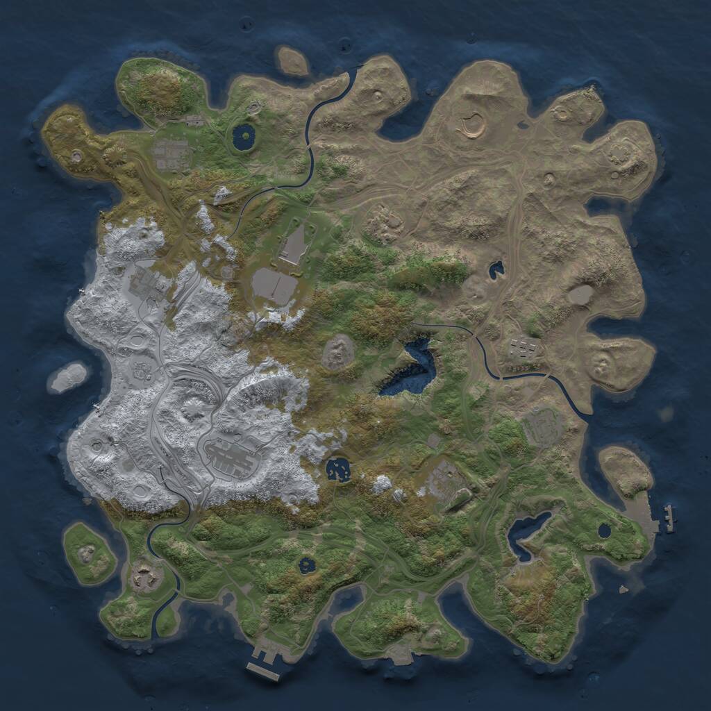 Rust Map: Procedural Map, Size: 4250, Seed: 1868797449, 17 Monuments