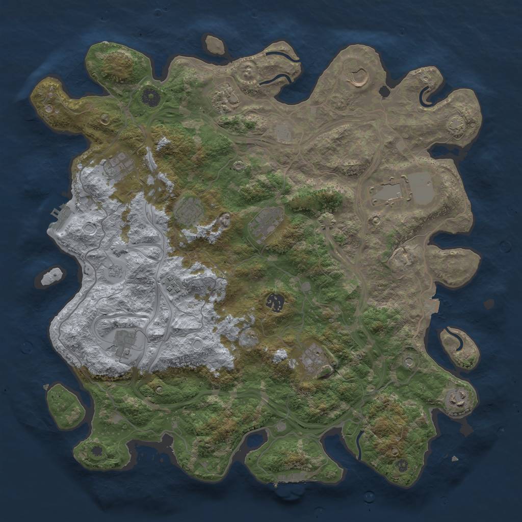 Rust Map: Procedural Map, Size: 4250, Seed: 1868797449, 19 Monuments