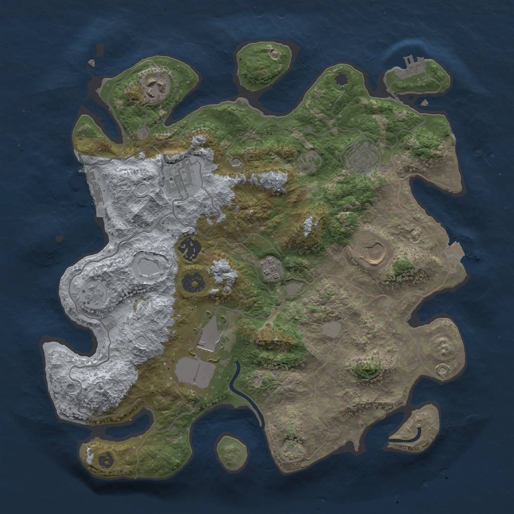 Rust Map: Procedural Map, Size: 3500, Seed: 1784947720, 15 Monuments