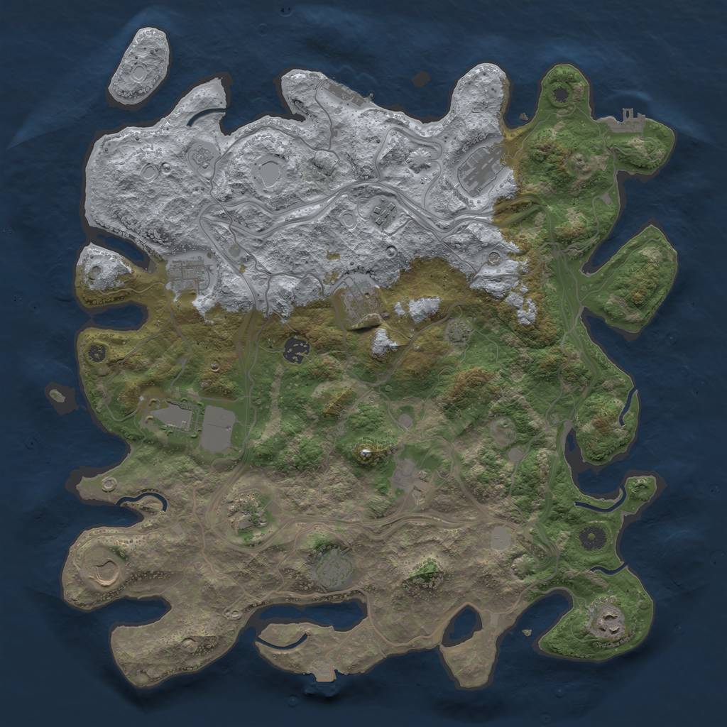 Rust Map: Procedural Map, Size: 4250, Seed: 1289663603, 19 Monuments