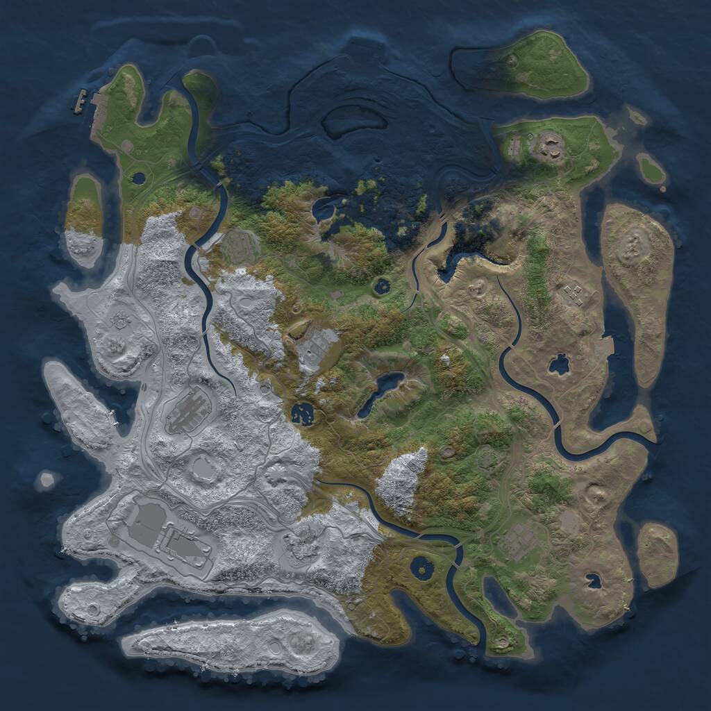 Rust Map: Procedural Map, Size: 4500, Seed: 370667152, 15 Monuments