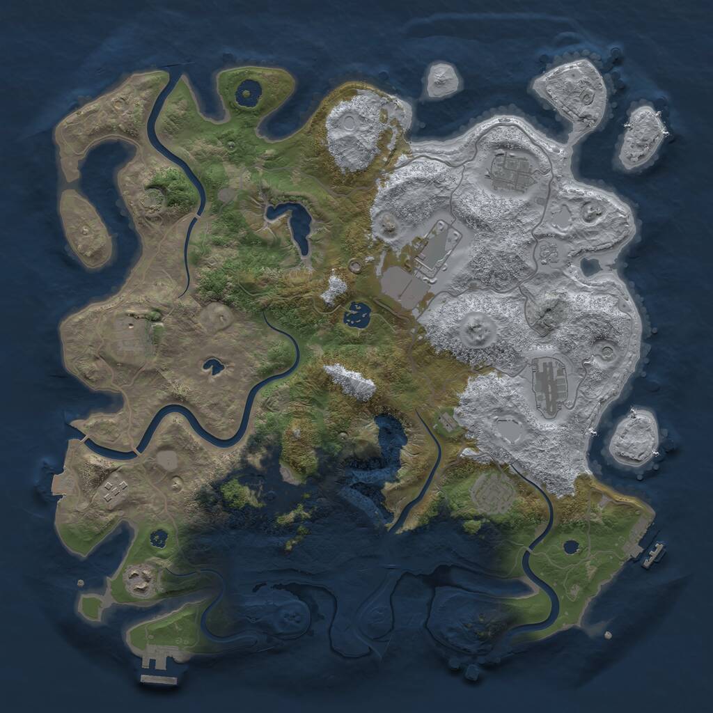Rust Map: Procedural Map, Size: 4000, Seed: 232590982, 15 Monuments