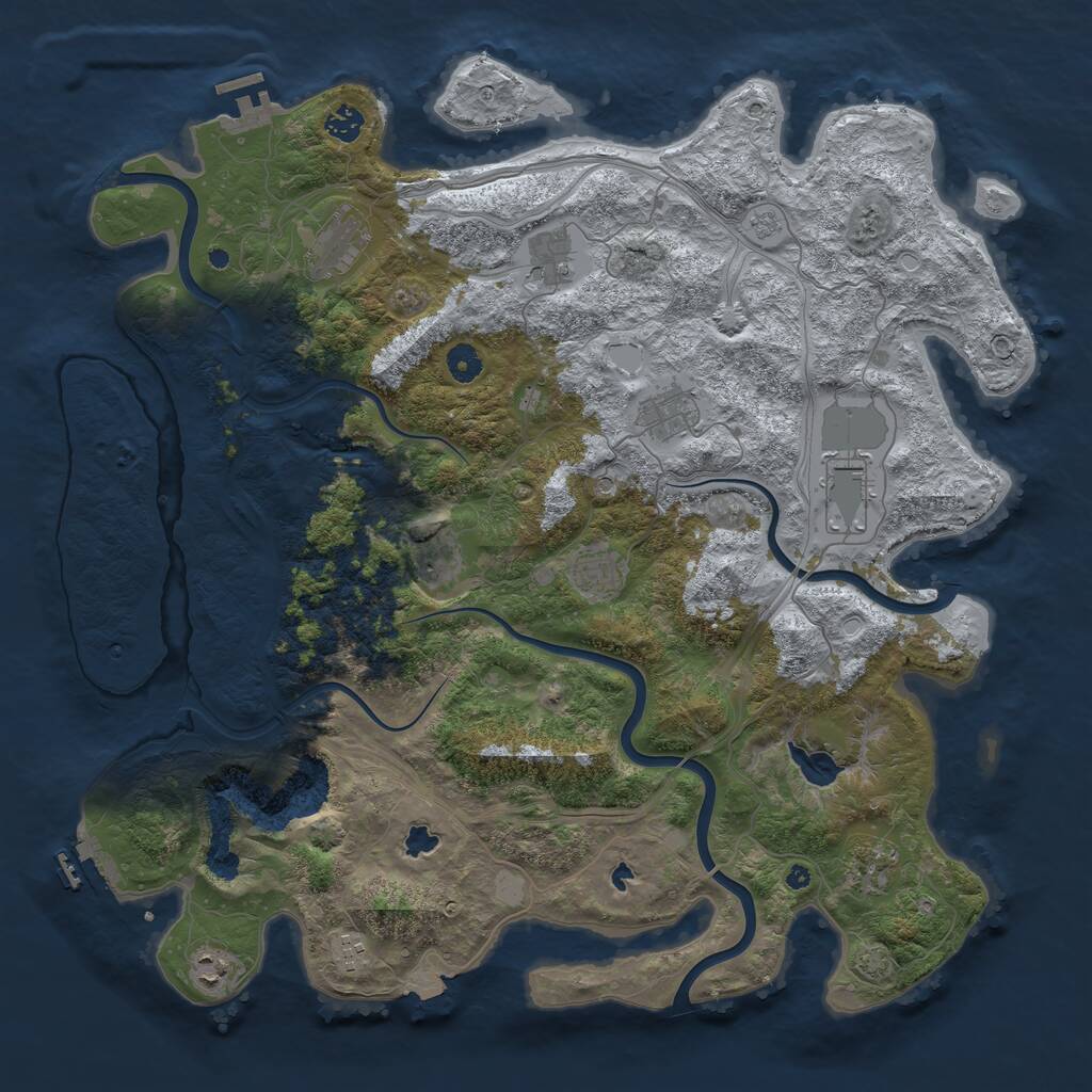 Rust Map: Procedural Map, Size: 4500, Seed: 934585020, 16 Monuments