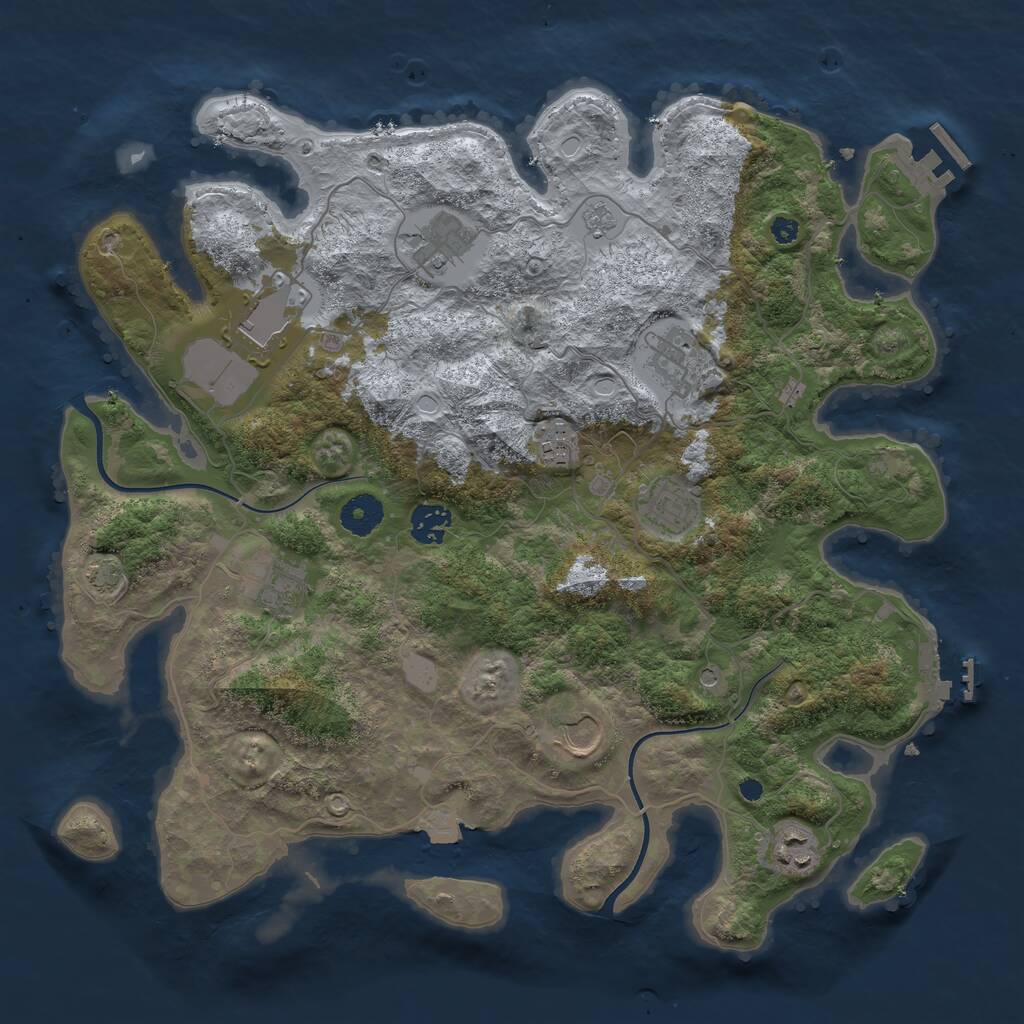 Rust Map: Procedural Map, Size: 3750, Seed: 96527, 15 Monuments
