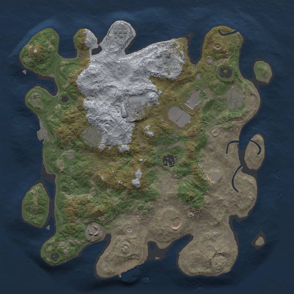 Rust Map: Procedural Map, Size: 3500, Seed: 418746631, 15 Monuments