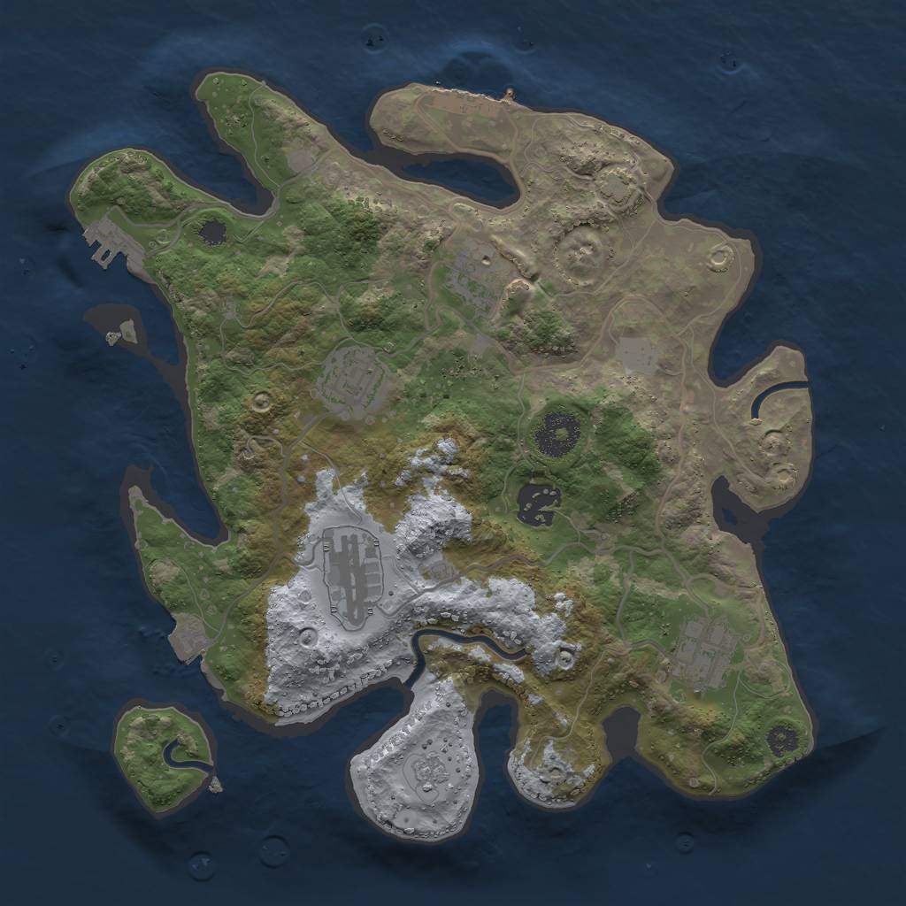 Rust Map: Procedural Map, Size: 3000, Seed: 1420323954, 12 Monuments
