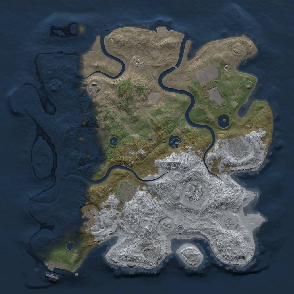 Rust Map: Procedural Map, Size: 3500, Seed: 1014575279, 15 Monuments