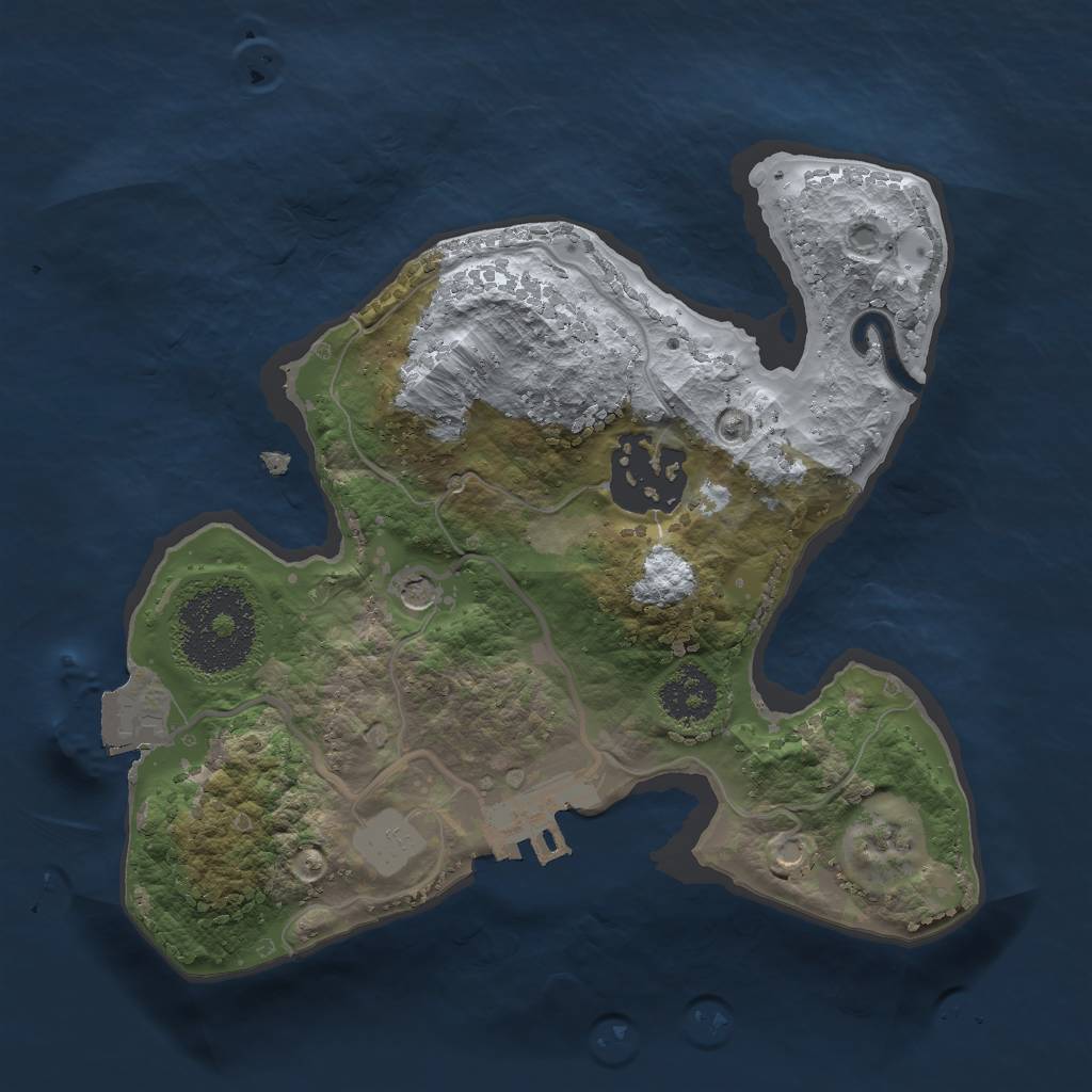 Rust Map: Procedural Map, Size: 2000, Seed: 675842599, 6 Monuments
