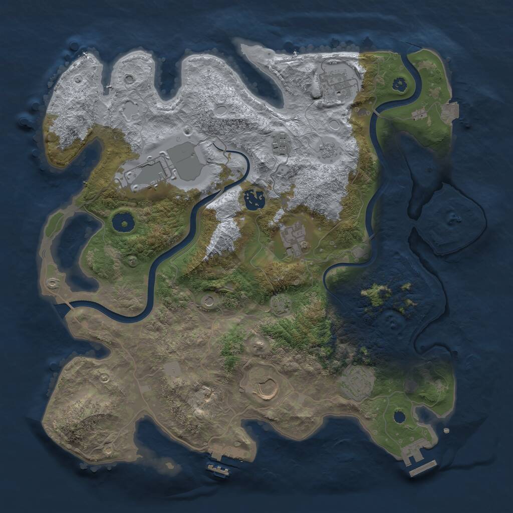 Rust Map: Procedural Map, Size: 3600, Seed: 109, 13 Monuments