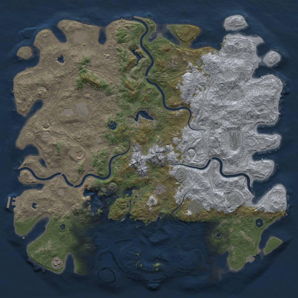 Rust Map: Procedural Map, Size: 5300, Seed: 218619734, 17 Monuments