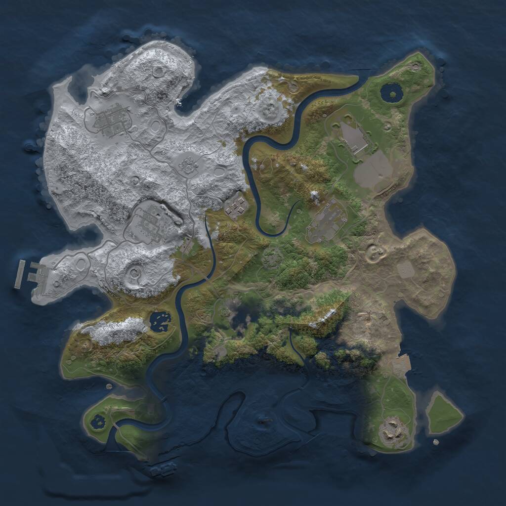 Rust Map: Procedural Map, Size: 3500, Seed: 219558320, 14 Monuments