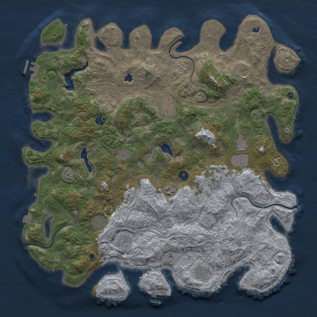Rust Map: Procedural Map, Size: 4810, Seed: 52161, 17 Monuments