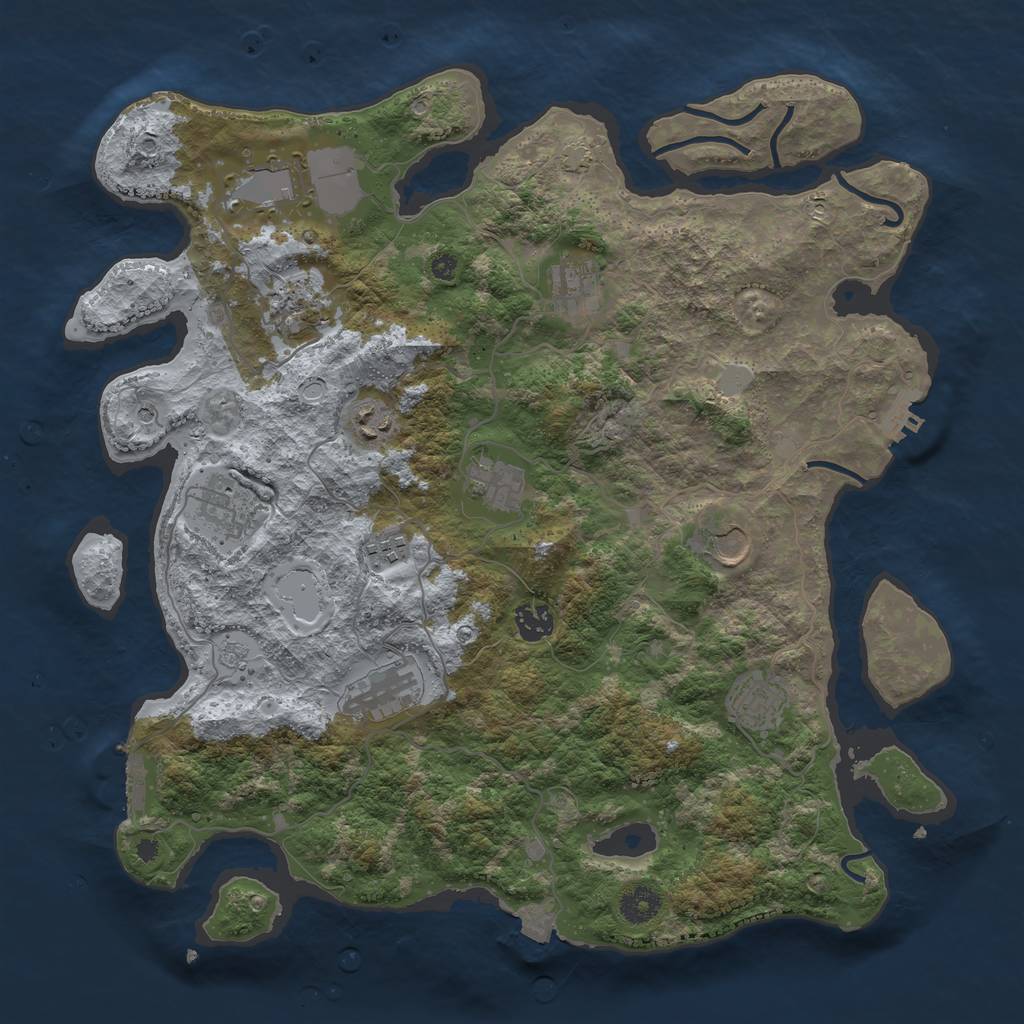 Rust Map: Procedural Map, Size: 3950, Seed: 524, 19 Monuments