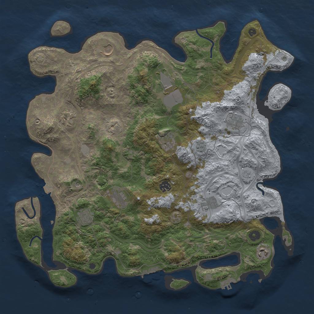 Rust Map: Procedural Map, Size: 4250, Seed: 75173505, 19 Monuments