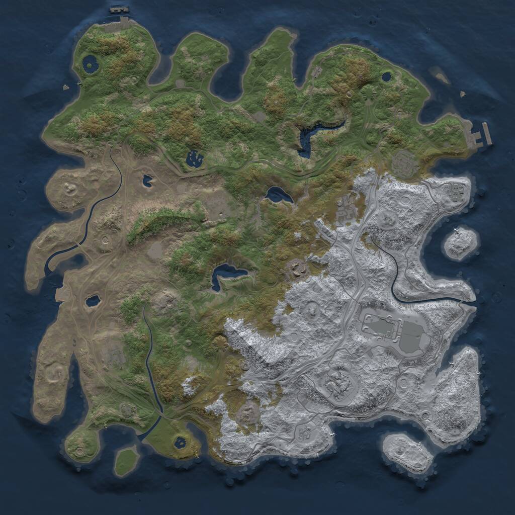 Rust Map: Procedural Map, Size: 4500, Seed: 1156680019, 15 Monuments