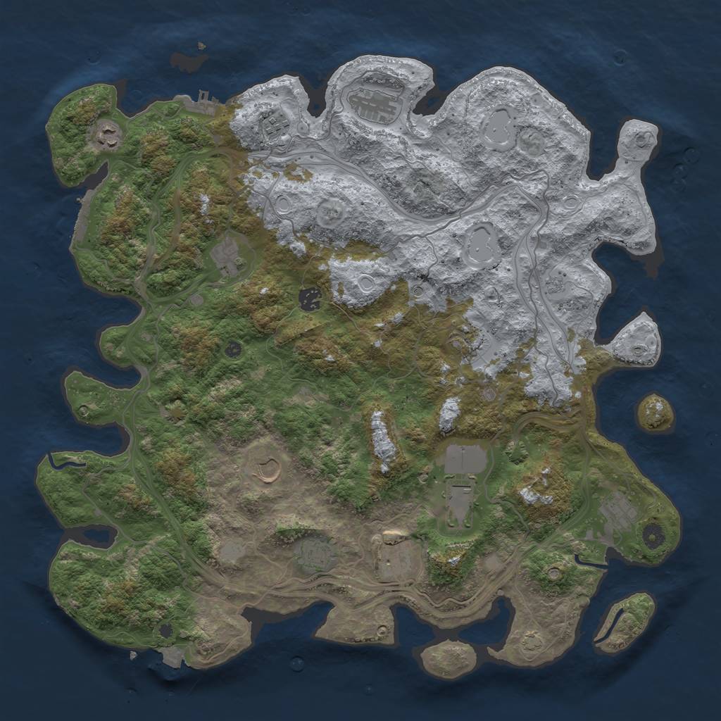 Rust Map: Procedural Map, Size: 4500, Seed: 15240589, 19 Monuments