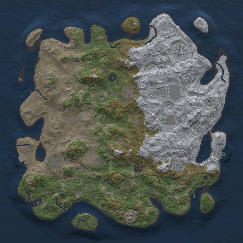 Rust Map: Procedural Map, Size: 4250, Seed: 525338559, 19 Monuments