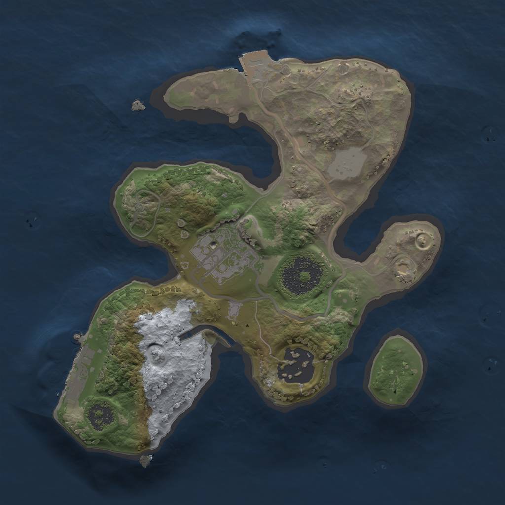 Rust Map: Procedural Map, Size: 2000, Seed: 329176620, 6 Monuments