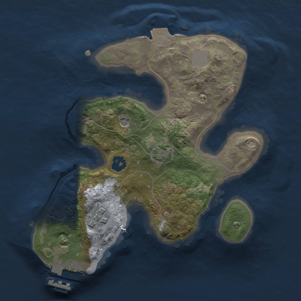 Rust Map: Procedural Map, Size: 2000, Seed: 329176620, 5 Monuments