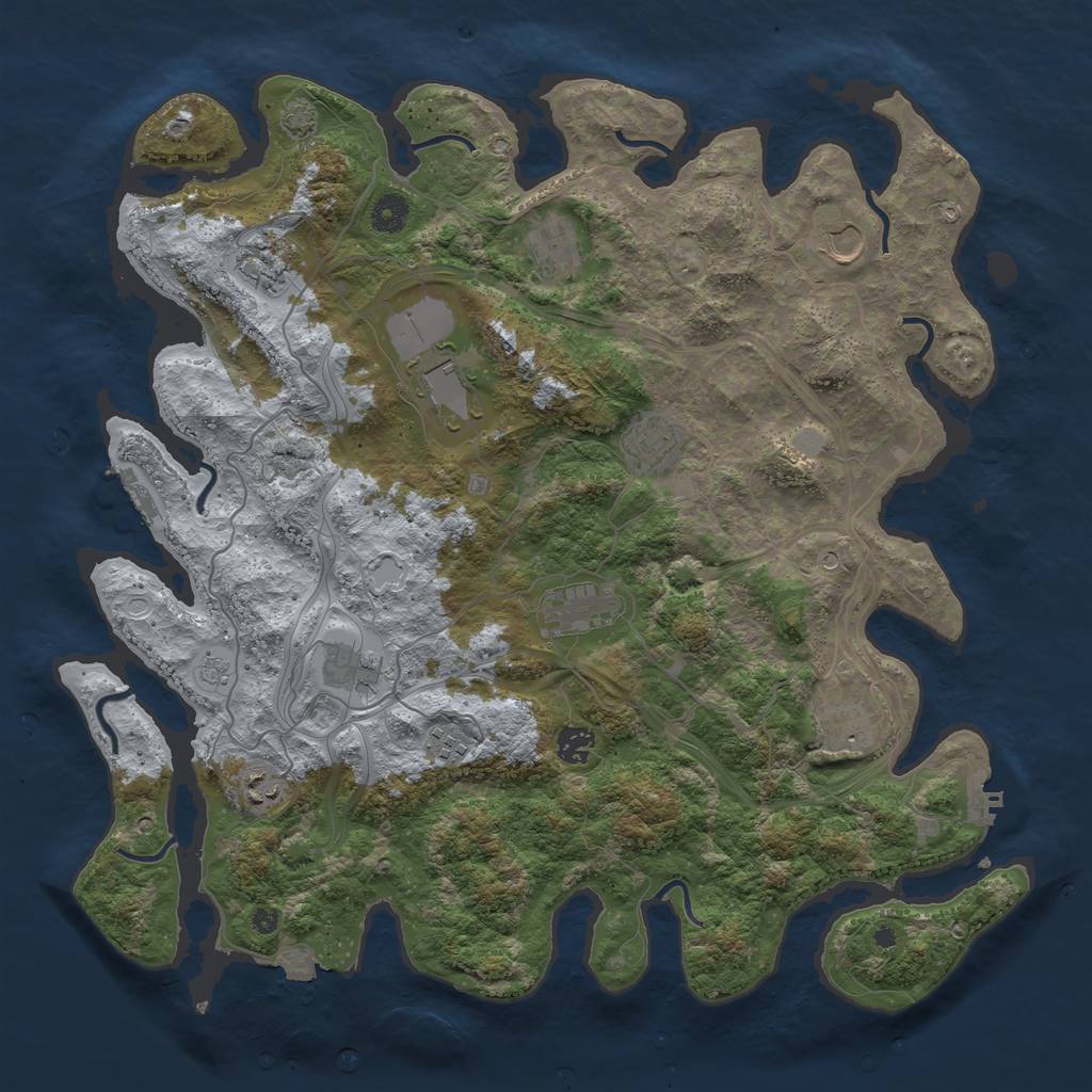 Rust Map: Procedural Map, Size: 4250, Seed: 1974680668, 19 Monuments