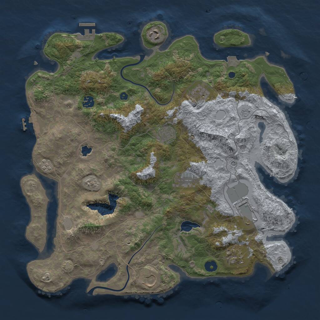 Rust Map: Procedural Map, Size: 4000, Seed: 1938416945, 15 Monuments