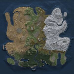 Thumbnail Rust Map: Procedural Map, Size: 3500, Seed: 125319155, 17 Monuments